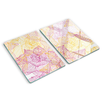 Schneidebrett Blumenmuster in Pastellfarben