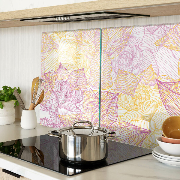 Schneidebrett Blumenmuster in Pastellfarben