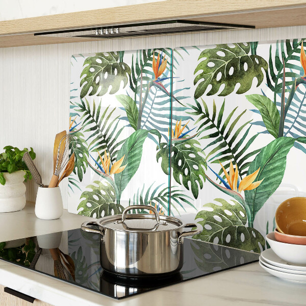 Schneidebrett glas Tropische Blätter und Blüten