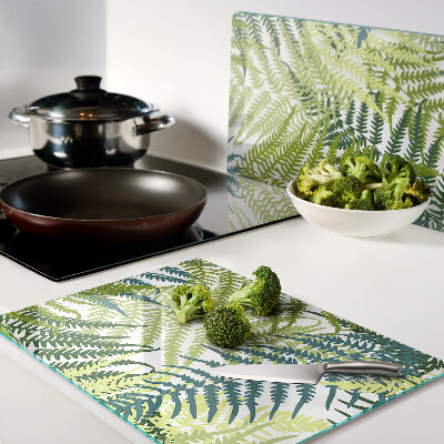 Schneidebrett Farnblätter in verschiedenen Farbtönen