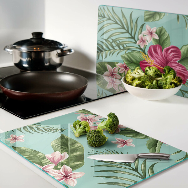 Schneidebrett glas Tropisches Blumenmuster