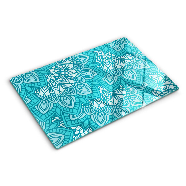 Glas schneidebrett Mandala-Muster in Blautönen