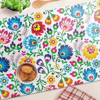 Schneidebrett glas Florales Volksmuster