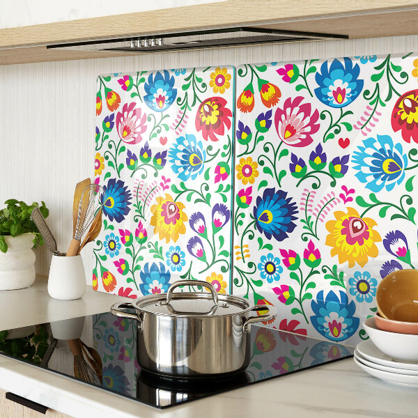 Schneidebrett glas Florales Volksmuster