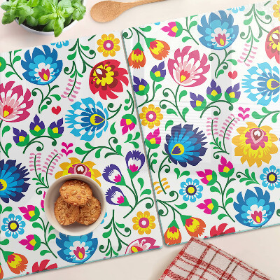 Schneidebrett glas Florales Volksmuster