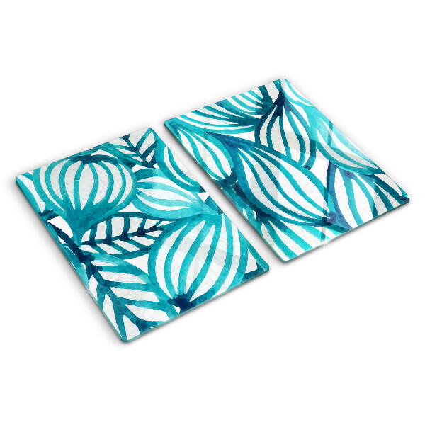 Glas schneidebrett Blätter in Türkistönen