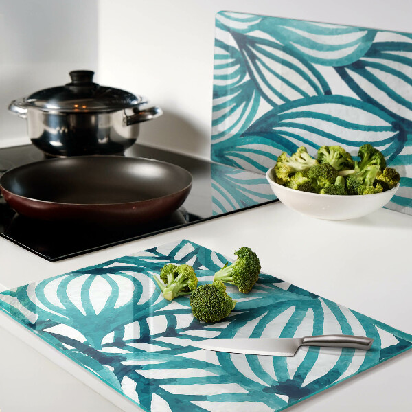 Glas schneidebrett Blätter in Türkistönen