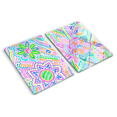 Schneidebrett Blumenmuster im Boho-Stil