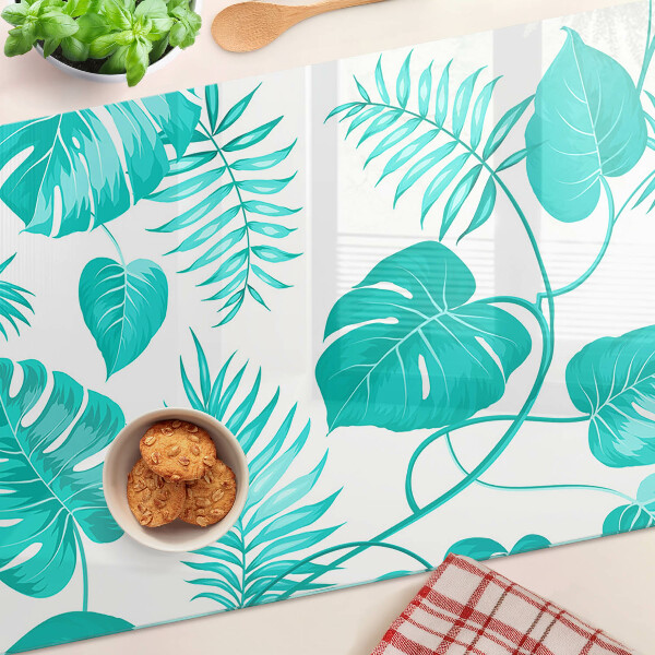 Schneidebrett Tropische Blätter in Grüntönen