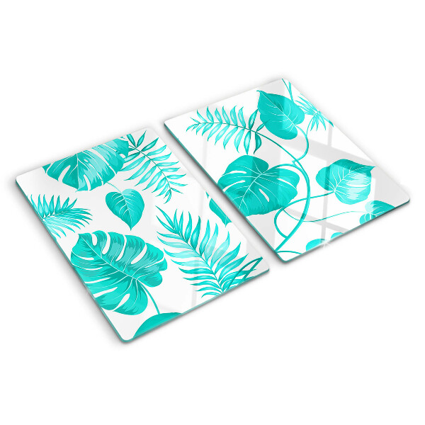 Schneidebrett Tropische Blätter in Grüntönen