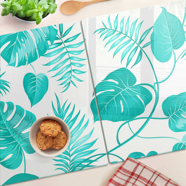 Schneidebrett Tropische Blätter in Grüntönen