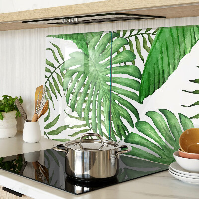 Schneidebrett glas Tropische Blätter in Grüntönen