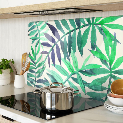 Glas schneidebrett Palmenblätter im Aquarellstil