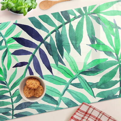 Glas schneidebrett Palmenblätter im Aquarellstil
