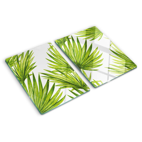 Schneidebrett glas Palmenblätter in Grüntönen