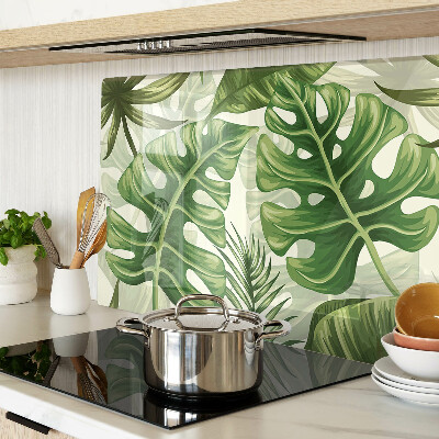 Schneidebrett mit Motiv tropischer Blätter