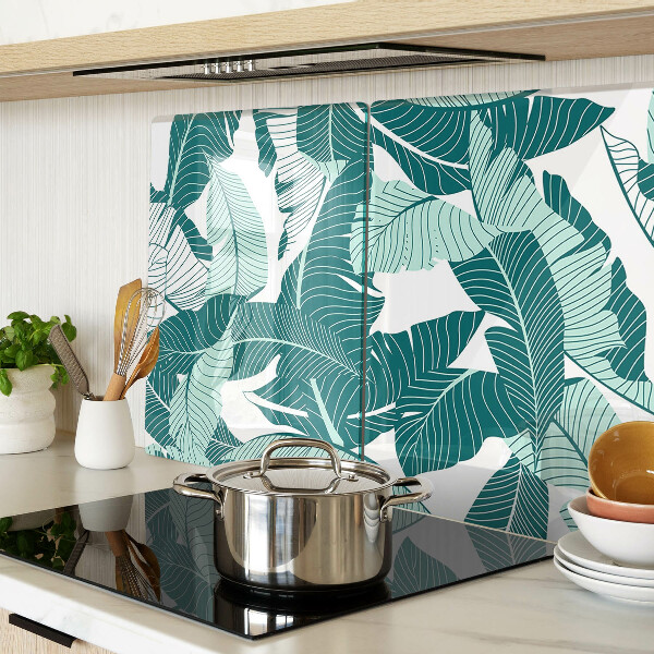 Schneidebrett glas Tropische Blätter in Grüntönen