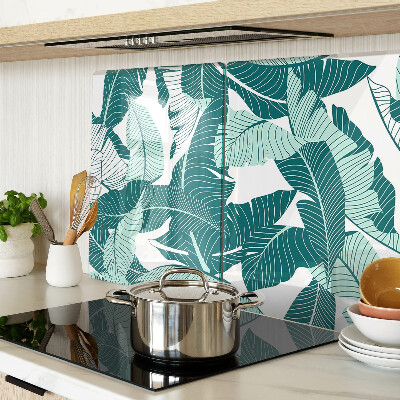 Schneidebrett glas Tropische Blätter in Grüntönen