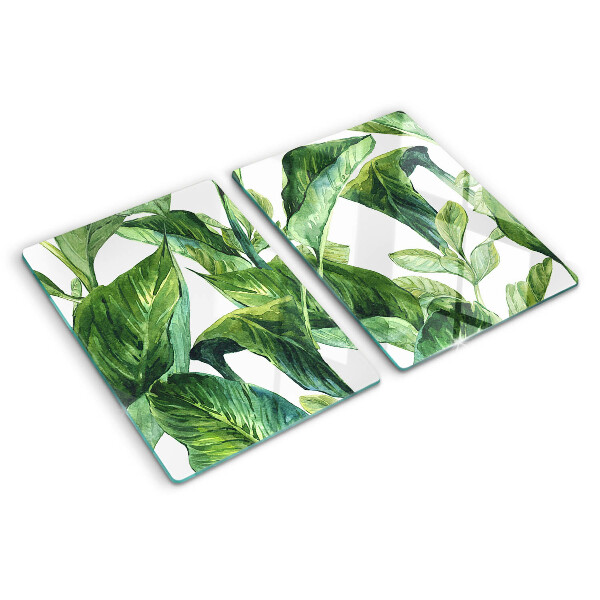 Schneidebrett mit Motiv tropischer Pflanzen