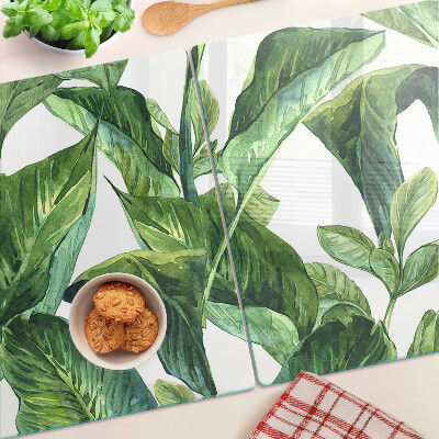 Schneidebrett mit Motiv tropischer Pflanzen