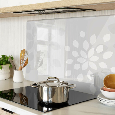 Glas-Schneidebrett mit Blumen- und Blattmotiven