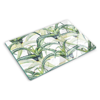 Schneidebrett glas Pflanzenblätter im Aquarellstil