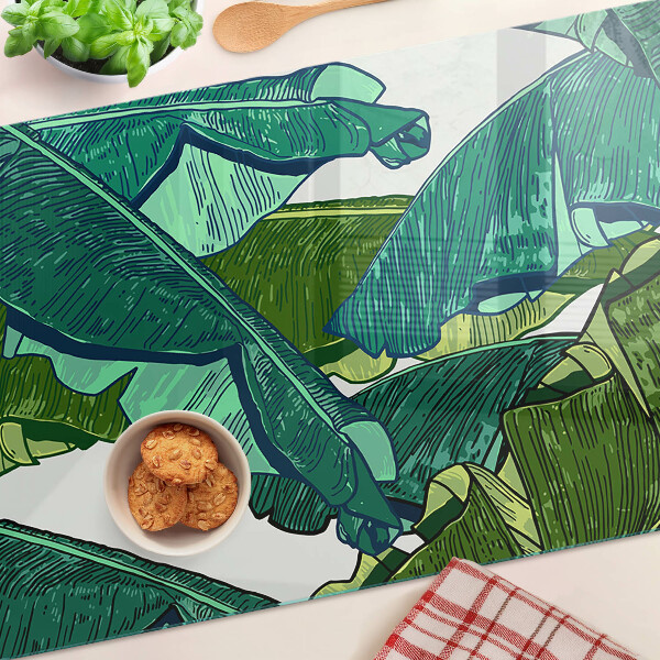 Glas schneidebrett Palmenblätter in Grüntönen