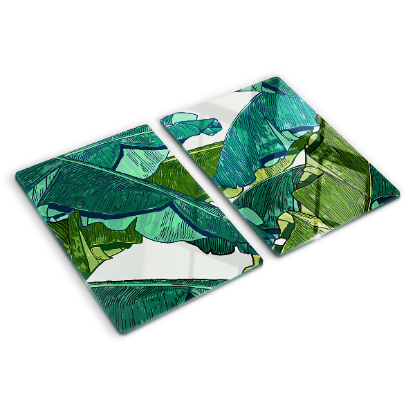 Glas schneidebrett Palmenblätter in Grüntönen