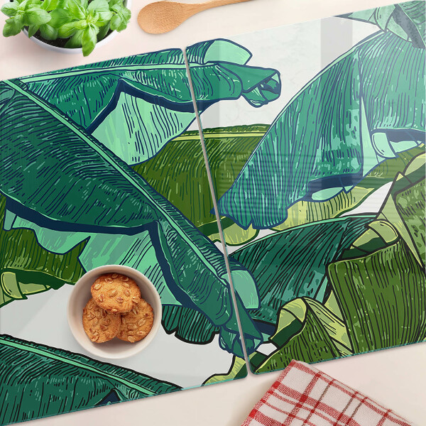 Glas schneidebrett Palmenblätter in Grüntönen
