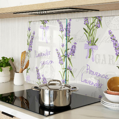 Schneidebrett mit Lavendelmotiv und provenzalischen Inschriften