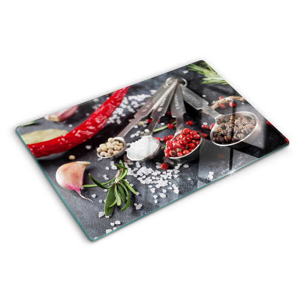 Schneidebrett Gewürze und Kräuter