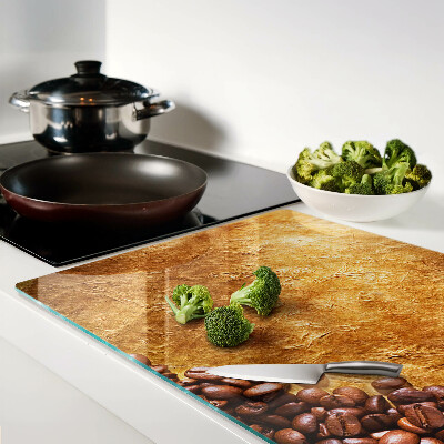 Schneidebrett glas Kaffee- und Ledermuster