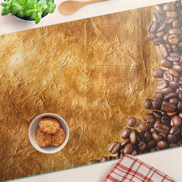 Schneidebrett glas Kaffee- und Ledermuster