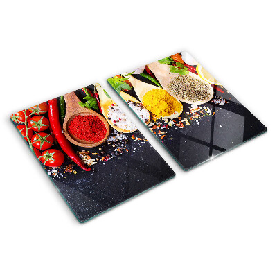 Schneidebrett Gewürze und Kräuter