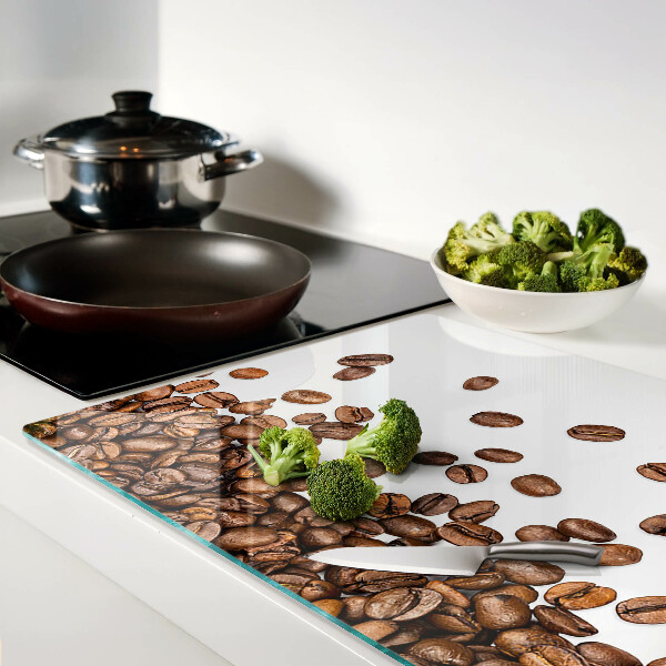 Schneidebrett glas Kaffeebohnen