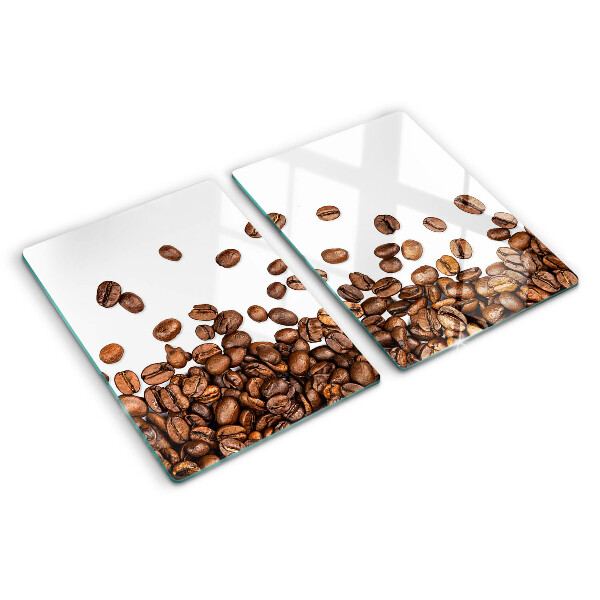 Schneidebrett Glas mit Kaffeebohnen-Motiv
