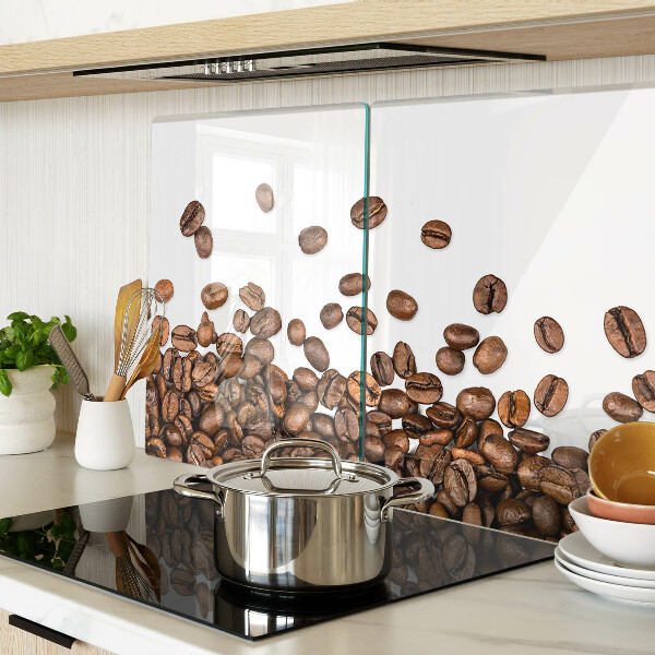 Schneidebrett Glas mit Kaffeebohnen-Motiv