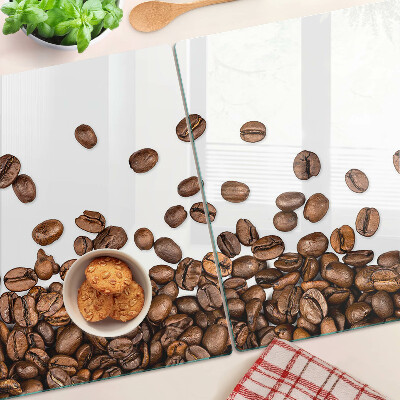 Schneidebrett glas Kaffeebohnen