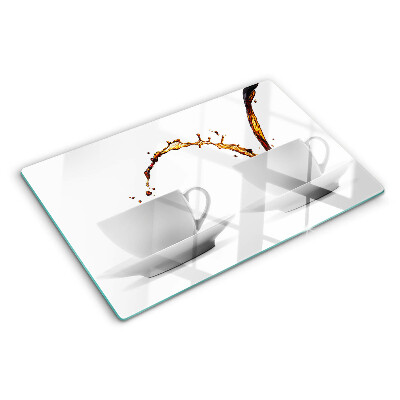 Schneidebrett mit Motiv „Kaffee in Tassen”