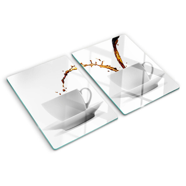 Schneidebrett mit Motiv „Kaffee in Tassen”