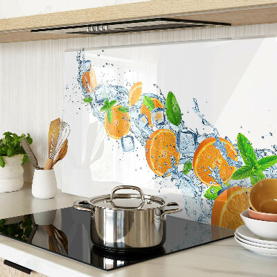 Schneidebrett Glas mit Zitrusfrüchten-Motiv auf Wasserhintergrund