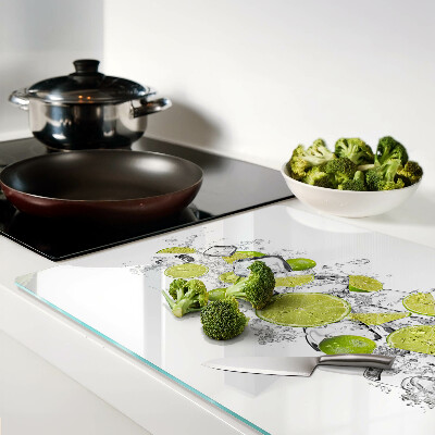 Schneidebrett mit Motiv aus Zitronen und Eis