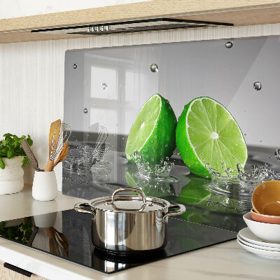 Glas-Schneidebrett mit Motiv von Zitronen im Wasser