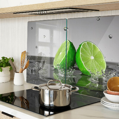 Glas-Schneidebrett mit Motiv von Zitronen im Wasser