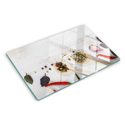 Schneidebrett Gewürze und Kräuter