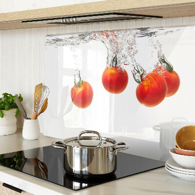 Schneidebrett Glas mit Motiv von Tomaten in Wasser