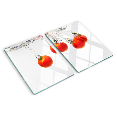 Schneidebrett Glas mit Motiv von Tomaten in Wasser