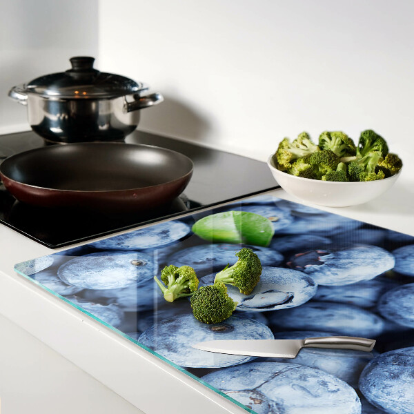 Glas-Schneidebrett mit Motiv aus Beeren und Blättern