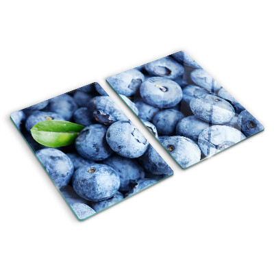 Glas-Schneidebrett mit Motiv aus Beeren und Blättern