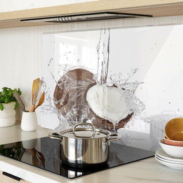 Schneidebrett mit Kokosnussmotiv, wasserabweisender Oberfläche und Spritzschutz